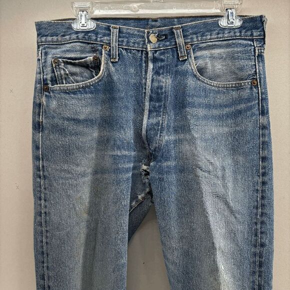 Vintage Levis Single Stitch Redline Selvedge #6 Button 70s 32 x 32 READ - Picture 5 of 16